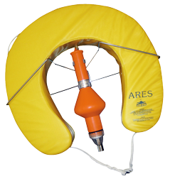 Allpa Rettungskragen Modell 'Ares', Hufeisen, Mit Rettungslicht Und Halter, Gelb
