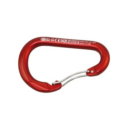 KONG Karabiner Paddle mit Draht-Verschluss Alu 12x114mm rot