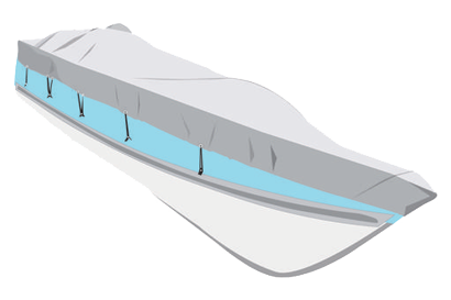 Allpa Abdeckplane Größe L, Silbergrau, Bootslänge 550-610cm, Bootsbreite 265cm
