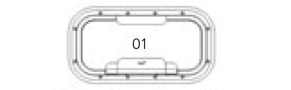 Goïot Bullauge, Aufklappbar, Modell 'Opal 01', Für Wandstärken 5-33mm, Außenmaße 369x193mm