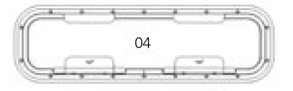 Goïot Bullauge, Aufklappbar, Modell 'Opal 04', Für Wandstärken 5-33mm, Außenmaße 649x193mm