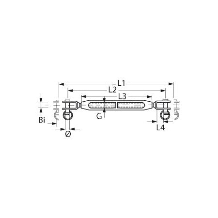Wantenspanner 1/4" - 3/4" Gabel/Gabel Bronze