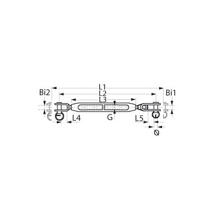 Wantenspanner Bronze 1/4" - 5/8" Gabel/Toggle