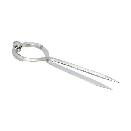 Einhand-Marinezirkel mit Etui Messing-verchromt 190mm