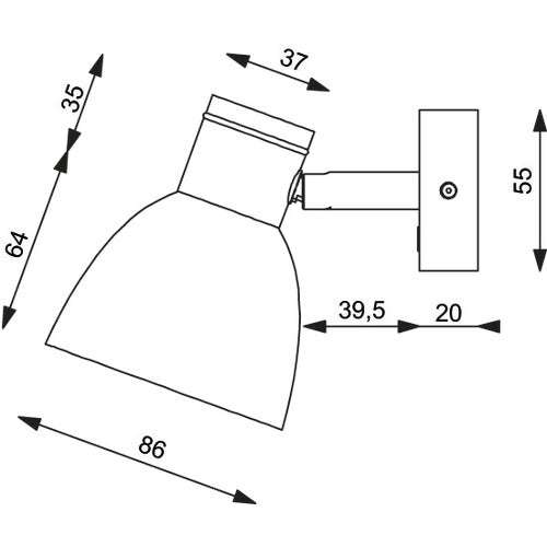 Prebit LED-Anbauleuchte R1-2, D2W,CG, WH
