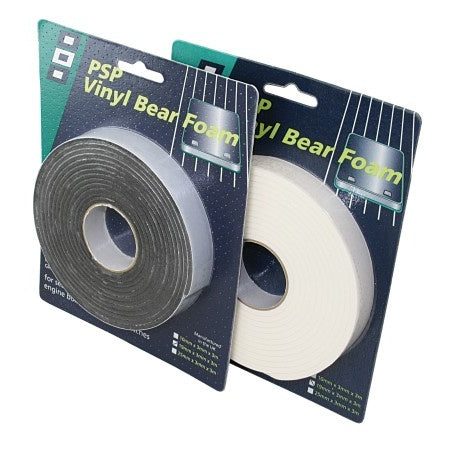 PSP Vinyl-Schaum Klebeband, selbstkl. 25/19x3/6mm 3m schwarz/weiß