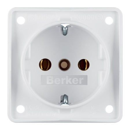 BERKER Schuko-Steckdose Integro Flow 230V 16A polarweiß matt