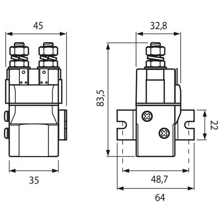 QUICK Relaisbox/Umpolrelais 12/24V 1000-3000W 2/3/4-polig