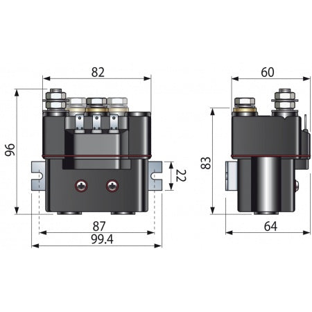 QUICK Relaisbox/Umpolrelais 12/24V 1000-3000W 2/3/4-polig