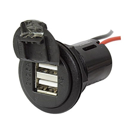 USB Doppel-Steckdose mit Deckel/runde Front SB-Pack eckig /rund