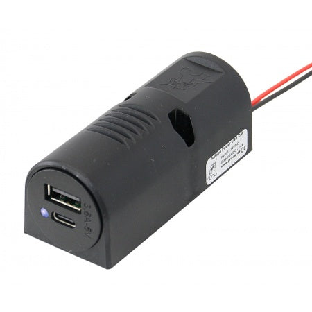 USB Doppel-Aufbausteckdose C/A 12-24V mit LED SB-Pack