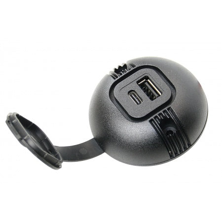 USB-C/A Aufbau-Doppelsteckdose mit Deckel 12/24V 3A/2,5A SB-Pack