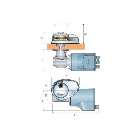 QUICK Ankerwinde Prince DP2 12 Volt, für 5 bis 13 Mtr. Bootslänge, 500, 700 & 1000 Watt, 6-8 mm Kette