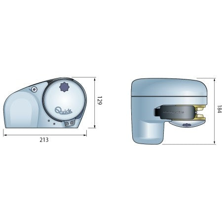 QUICK Ankerwinde Mini Genius 150 / 250 12 Volt für 6 bis 9 Mtr. Bootslänge, 150 & 250 Watt, 6 mm Kette