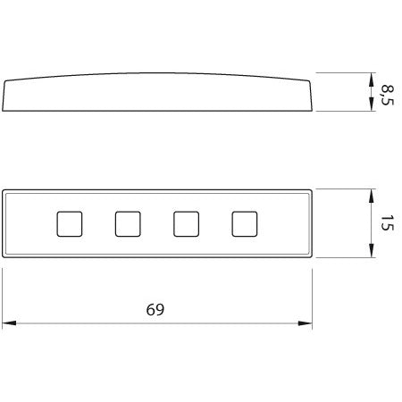 QUICK LED-Stufen-/Bodenleuchte TAB-CPA3 Kunststoff/Cr 12/24V tageslicht