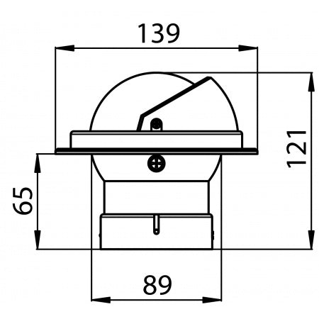 RIVIERA Kompass Zenith BZ1-BZ3 12V 80mm, für Einbau/Aufbau/Haltebügel, schwarz