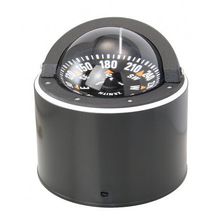 RIVIERA Kompass Zenith BZ1-BZ3 12V 80mm, für Einbau/Aufbau/Haltebügel, schwarz