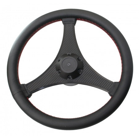 RIVIERA Steuerrad VR04 Carbon/Leder Ø  350mm, schwarz mit roten Nähten