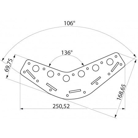 RUTGERSON Schothorn-Brett 220x45x2mm silber elox.