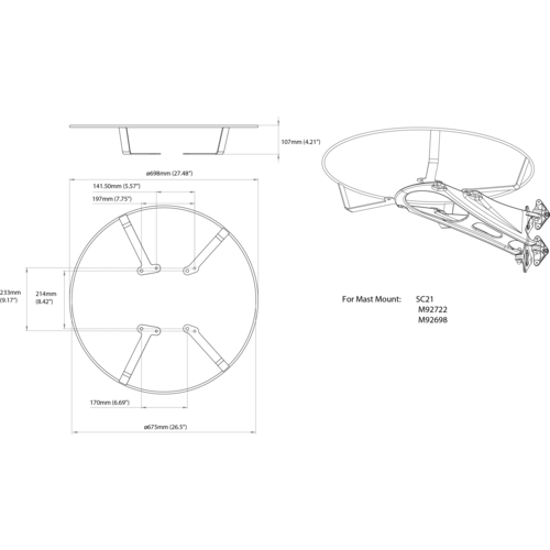 Scanstrut Abweisebügel für SC21, M92722, M92698