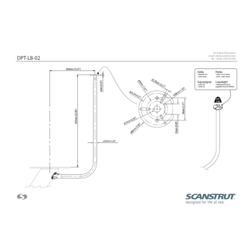 Scanstrut Halterung Navigationslicht