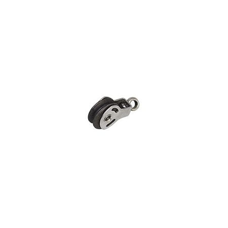 SEA SURE Einfachblock 20mm, Seil 4mm, Carbonrolle, Auge Gleitlager