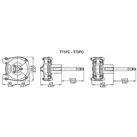 ULTRAFLEX Steuerkopf T71FC, T72FC mit Planetengetriebe, für 1 Steuerkabel oder 2 Steuerkabel