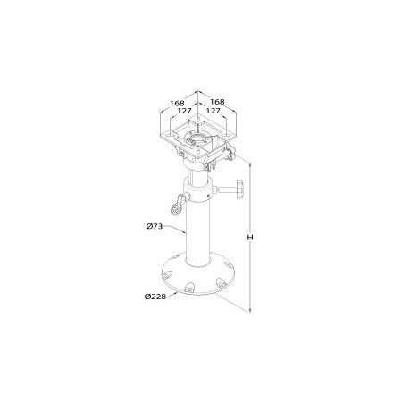 Stuhlbein 7-stufig höhenverstellbar aus Aluminium 300-400 mm