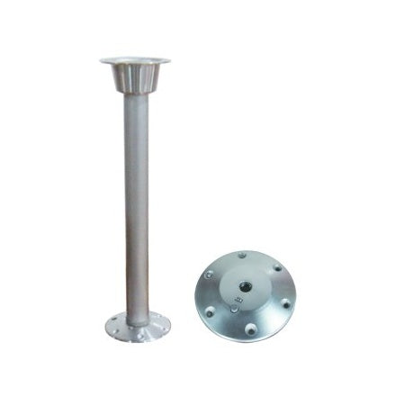 Tischbein mit Fuß und Konsole, fest Aluminium 680mm