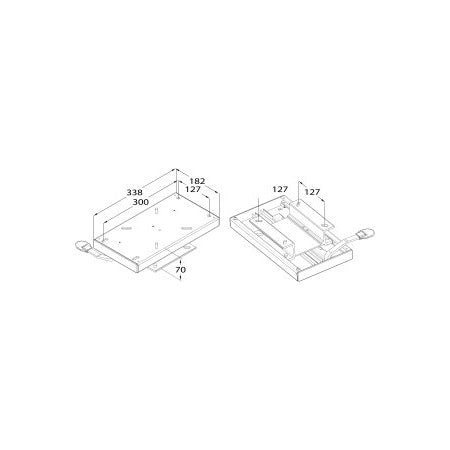 Sitzkonsole mit Schiebevorrichtung Alu 338x182x70 mm