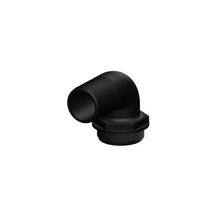 TRUDESIGN Schlauchtülle Aquavalve 0/90/120° 1-1/2' für Schl. 19/25/32/38mm weiß/schwarz