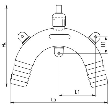 TRUDESIGN Schwanenhalsventil Nylon/GFK für Schlauch 19/25/38mm schwarz/weiß