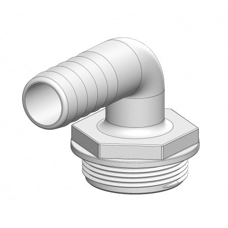 TRUDESIGN Tank-Schlauchtülle 90° 1-1/2' für Schlauch 25-38mm weiß / Tangkenschlag