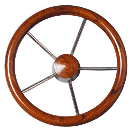 ULTRAFLEX V62  Steuerrad 5 Speichen Edelstahl/Mahagoni Ø 350mm