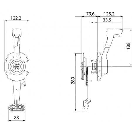 ULTRAFLEX Einhebelschaltung Seitenmontage B110B mit Neutral-Einrastung, ohne Kill-Switch