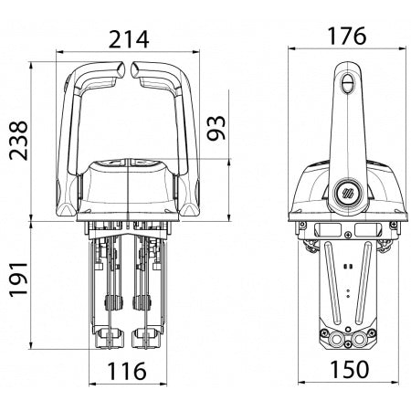 ULTRAFLEX Einhebelschaltung B502B ABS grau für 2 Motoren