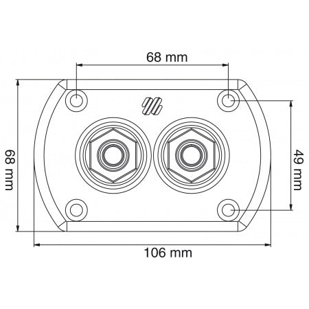 ULTRAFLEX Doppel-Schottverschraubung R9 106x68 mm schwarz