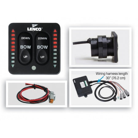 LENCO Einbauschalter Single 12/24V mit LED & externer Kontrollbox