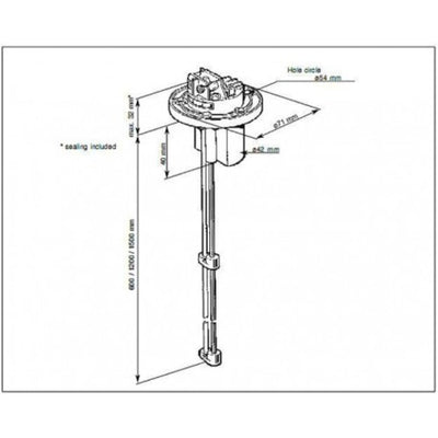 Veratron VDO Frischwasser-Füllstandsensor (kapazitiv) 600-1200mm