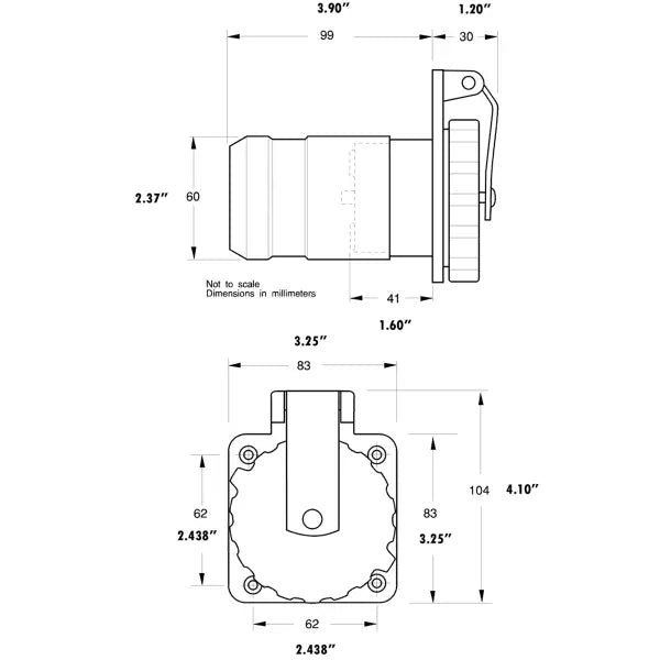 Marinco Landanschlusssteckdose Edelstahlgehäuse 230V 32A