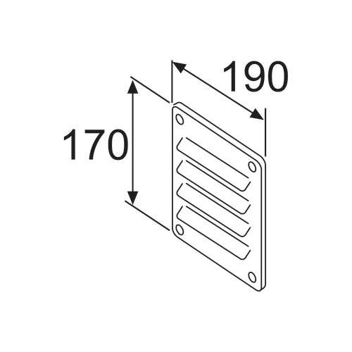 Webasto Luftzufuhrgitter W=170 L=190, Aluminium