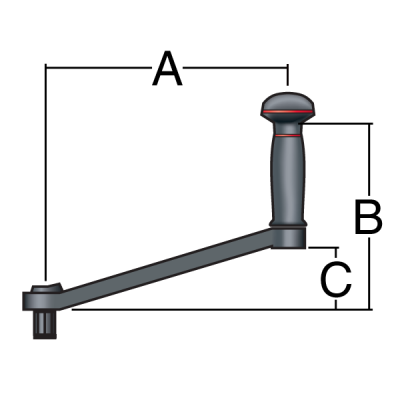 Harken 10" Aluminium Winschkurbel mit SpeedGrip Griff