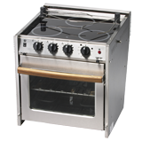 FORCE10 3-flam. Euro Compact Ceranfeld-Kocher mit Backofen/Grill 230 Volt