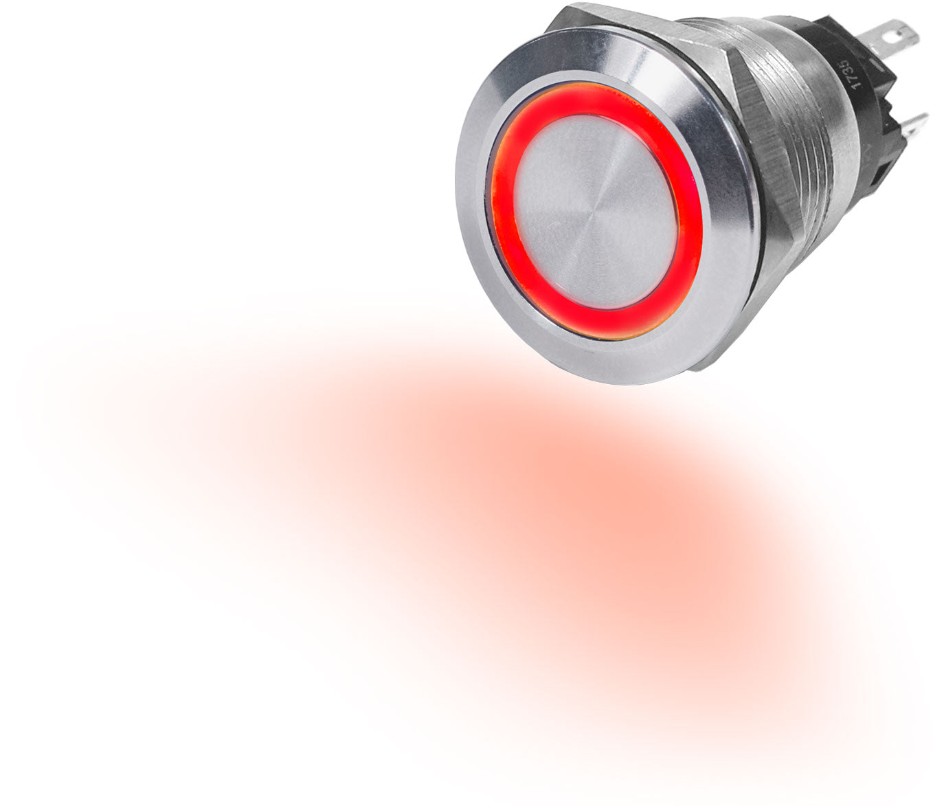 Switch Button Stainless Steel 10A Off-On Red