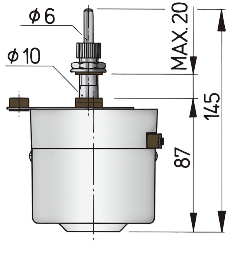 Vetus Scheibenwischermotor 12V mit Wischerarm und Blatt