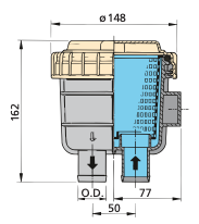 Vetus FTR330 Kühlwasserfilter 13 bis 38 mm Schlauchdurchmesser