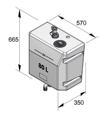 Vetus Schmutzwassertank, 25 bis 80 Liter