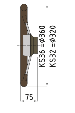 Vetus Steuerrad KS, Polyuhretan, grau oder schwarz, 32 bis 55 cm