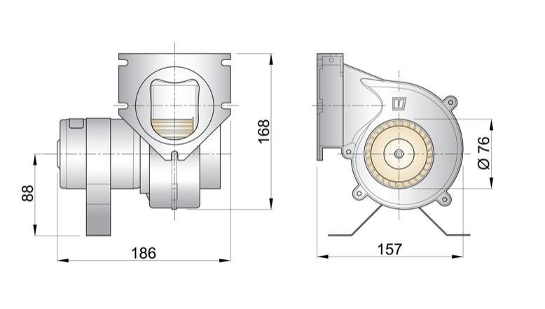 Vetus Absaugventilator - VENT102, 12 V, 102 mm Schlauchdurchmesser