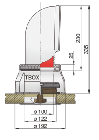 Vetus TBOX Doragebox für TOM/ CHINOOK, inkl. Pilzlüfter